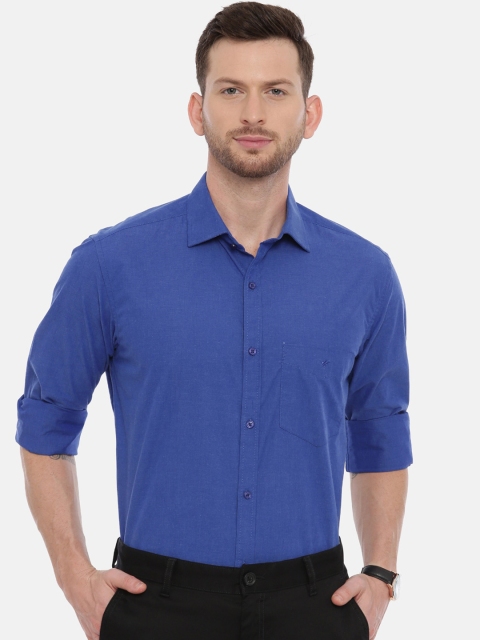 

CROYDON Men Blue Regular Fit Solid Casual Shirt