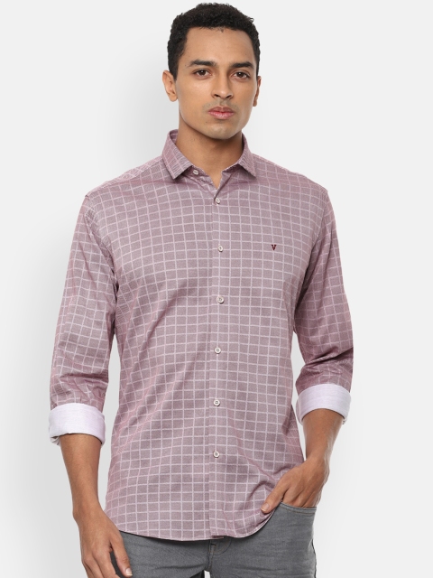 

Van Heusen Sport Men Pink Pure Cotton Slim Fit Checked Casual Shirt