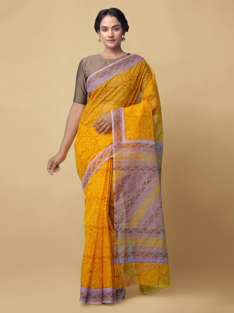 

Unnati Silks Yellow Pure Cotton Printed Kota Saree