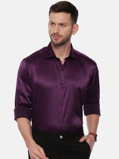 

CROYDON Men Purple Regular Fit Solid Casual Shirt