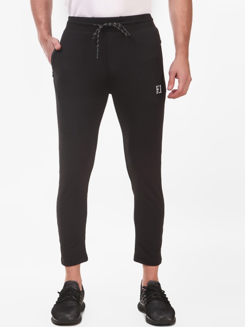 

Franco Leone Men Black Solid Slim-Fit Dry Fit Crop Track Pants