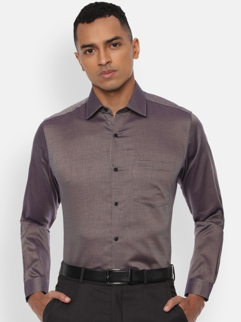 

Van Heusen Men Grey Regular Fit Solid Pure Cotton Formal Shirt