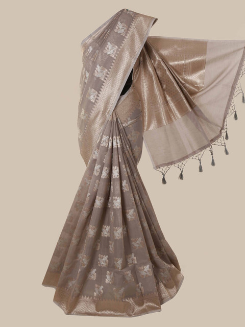 

Pothys Grey Woven Design Organza Saree