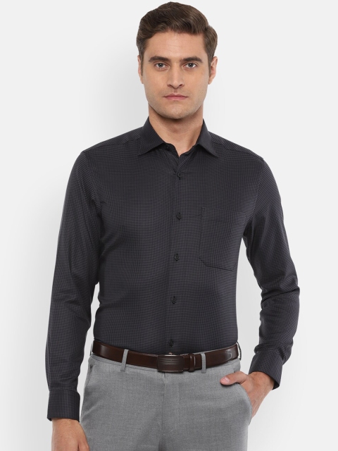 

Louis Philippe Men Grey & Black Regular Fit Checked Formal Shirt