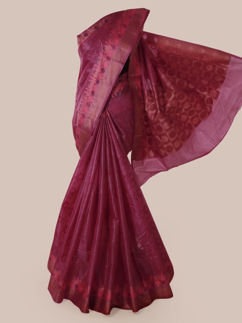 

Pothys Purple Pure Silk Printed Tussar Saree