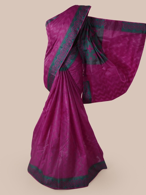 

Pothys Magenta Pure Silk Woven Design Tussar Saree