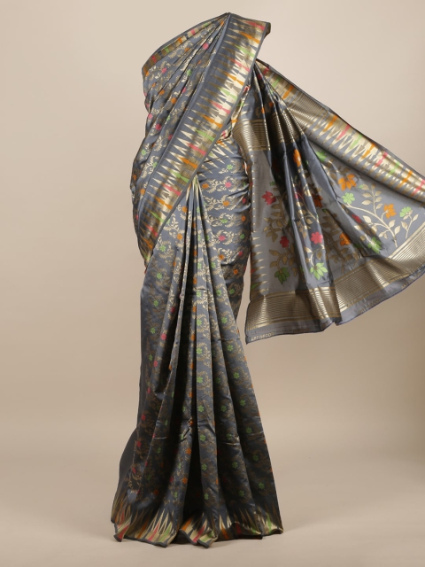 

Pothys Grey Woven Design Jute Silk Saree