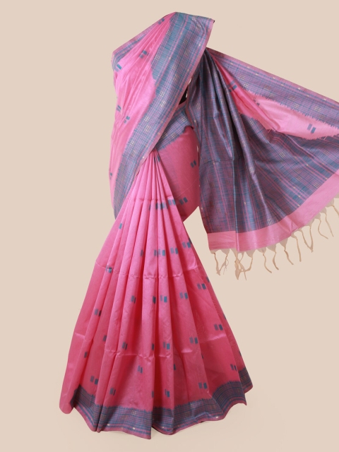

Pothys Pink Woven Design Jute Silk Saree