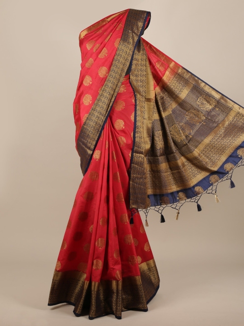 

Pothys Red Woven Design Jute Silk Saree