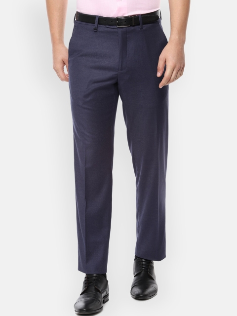 

Van Heusen Men Navy Blue Regular Fit Solid Formal Trousers