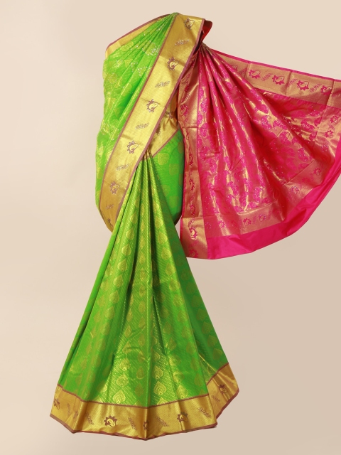 

Pothys Green Pure Silk Woven Design Kanjeevaram Saree