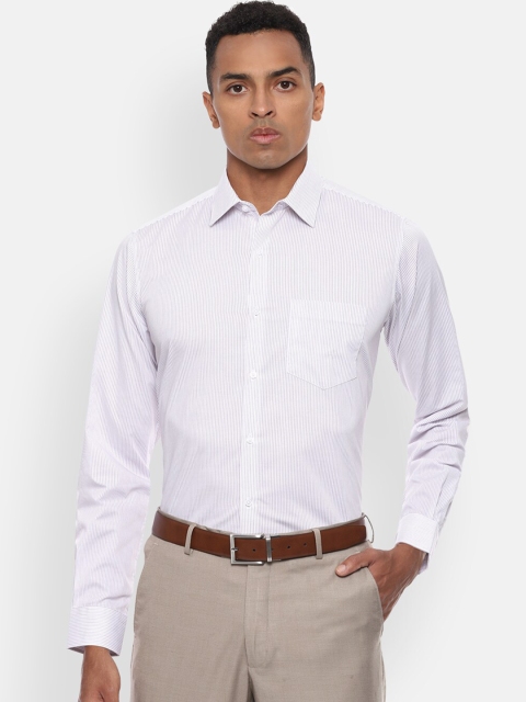 

Van Heusen Men White Regular Fit Striped Formal Shirt