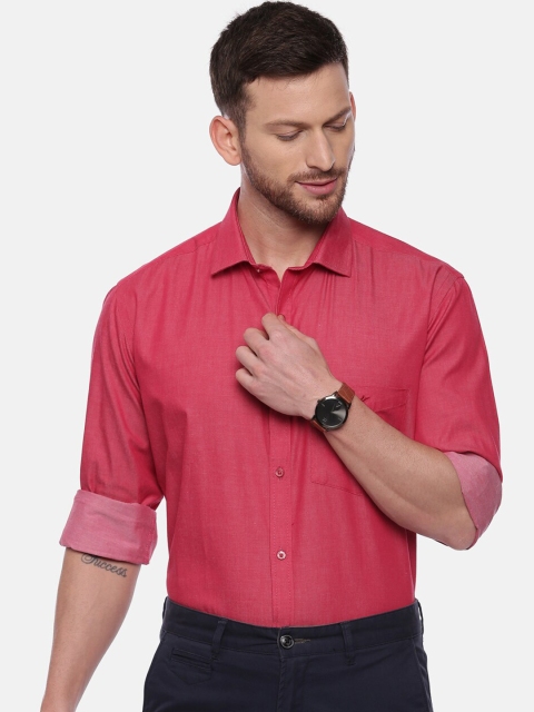 CROYDON Men Magenta Regular Fit Solid Casual Shirt