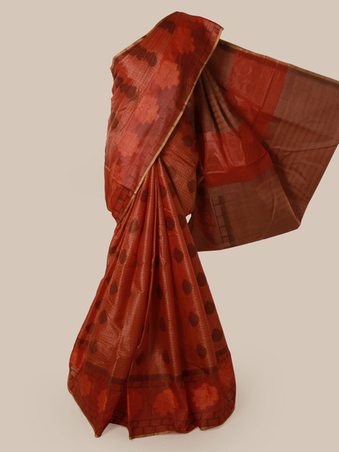 

Pothys Brown Pure Silk Woven Design Tussar Saree