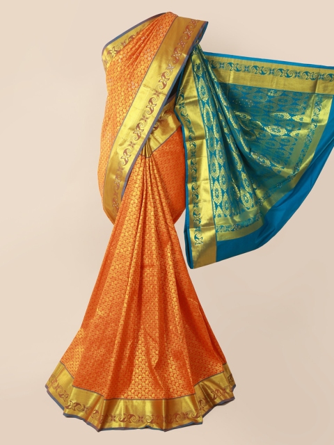

Pothys Orange Pure Silk Woven Design Kanjeevaram Saree