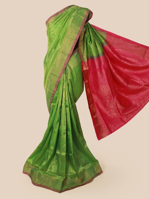 

Pothys Green Pure Silk Woven Design Mysore Silk Saree