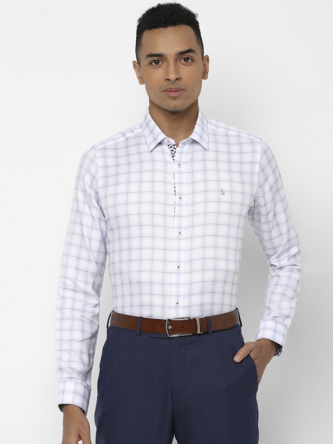 

SIMON CARTER LONDON Men White & Maroon Slim Fit Checked Formal Shirt