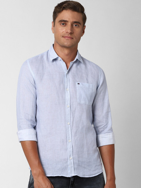

Peter England Casuals Men Blue Slim Fit Printed Casual Linen Shirt