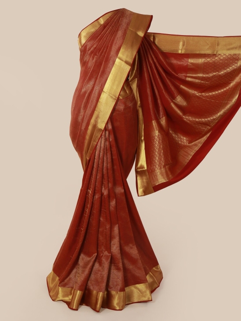 

Pothys Maroon Pure Silk Woven Design Mysore Silk Saree