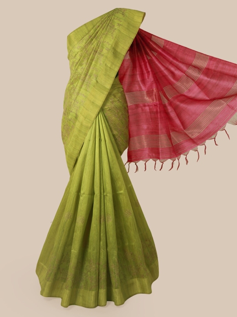 

Pothys Green Woven Design Jute Silk Saree