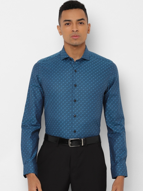

SIMON CARTER LONDON Men Blue Slim Fit Printed Formal Shirt
