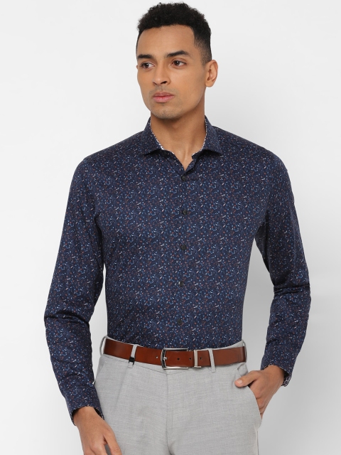 

SIMON CARTER LONDON Men Navy Blue Slim Fit Printed Formal Shirt