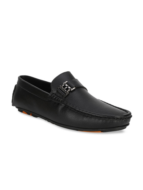 

Bruno Manetti Men Black Textured Driving Shoes