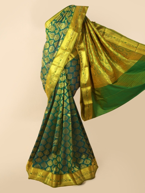 

Pothys Green Pure Silk Woven Design Kanjeevaram Saree