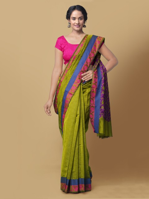

Unnati Silks Green Silk Cotton Woven Design Mysore Silk Saree