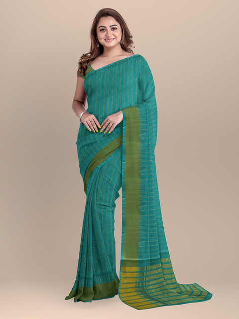 

APCO Teal Solid Pure Cotton Saree