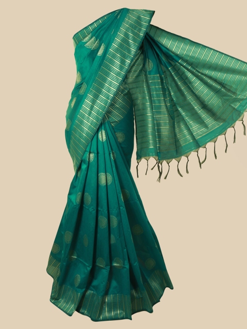 

Pothys Blue Woven Design Jute Silk Saree