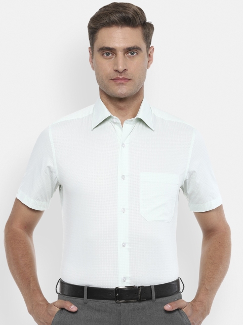 

Louis Philippe Men Green Regular Fit Checked Formal Shirt