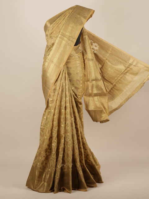 

Pothys Gold-Toned Woven Design Jute Silk Saree