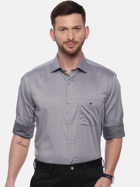 

CROYDON Men Grey Regular Fit Solid Casual Shirt