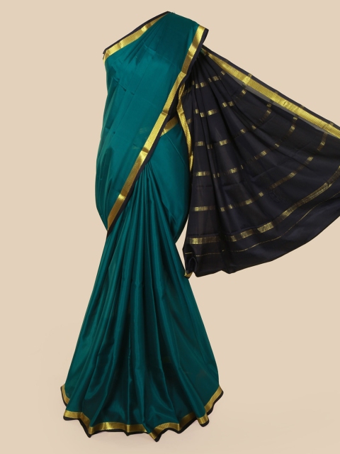 

Pothys Blue Pure Silk Solid Mysore Silk Saree