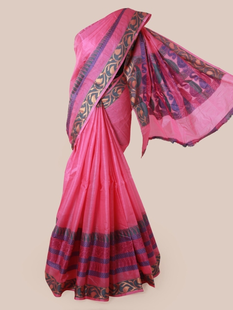 

Pothys Pink Pure Silk Woven Design Tussar Saree