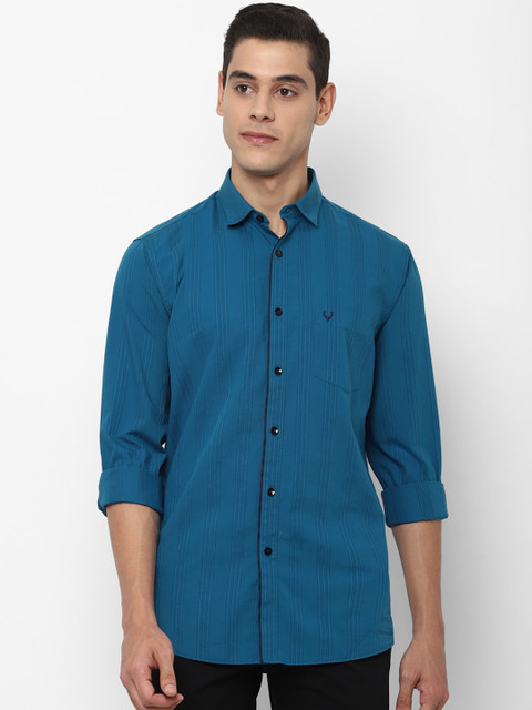 

Allen Solly Men Blue & Black Slim Fit Striped Casual Shirt