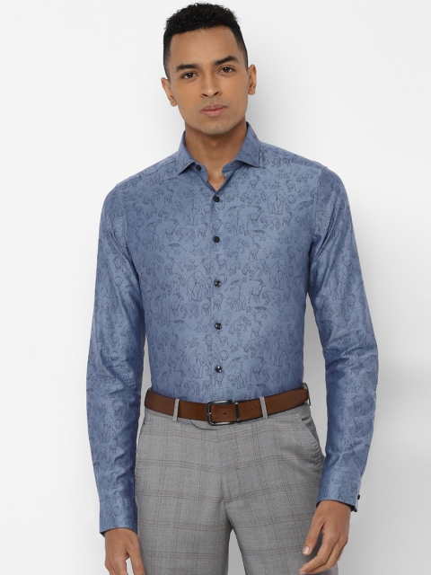 

SIMON CARTER LONDON Men Blue Slim Fit Printed Casual Shirt