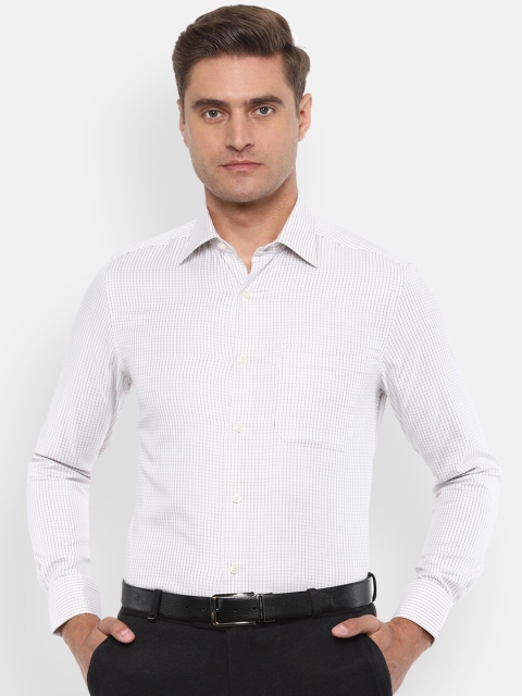 

Louis Philippe Men Off-White & Navy Blue Regular Fit Checked Formal Shirt