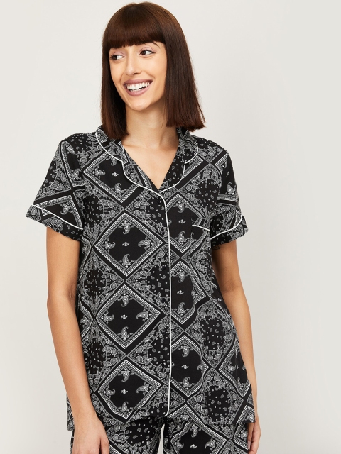 

Ginger by Lifestyle Women Black Printed Sleep Shirt