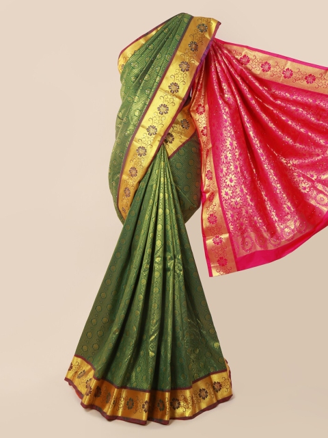 

Pothys Green Pure Silk Woven Design Kanjeevaram Saree