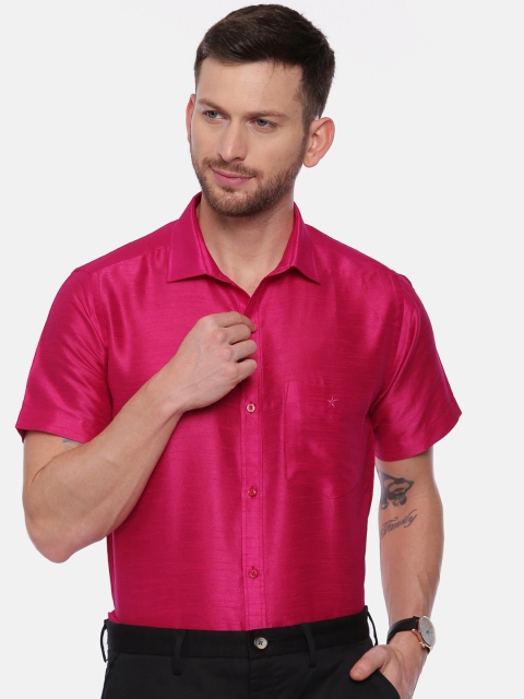 

CROYDON Men Pink Regular Fit Solid Casual Shirt