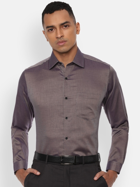 

Van Heusen Men Grey Regular Fit Solid Pure Cotton Formal Shirt