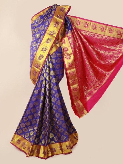 

Pothys Violet Pure Silk Woven Design Kanjeevaram Saree