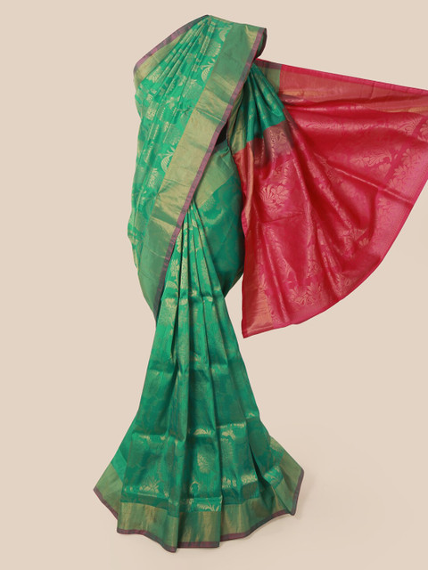 

Pothys Green Pure Silk Woven Design Mysore Silk Saree