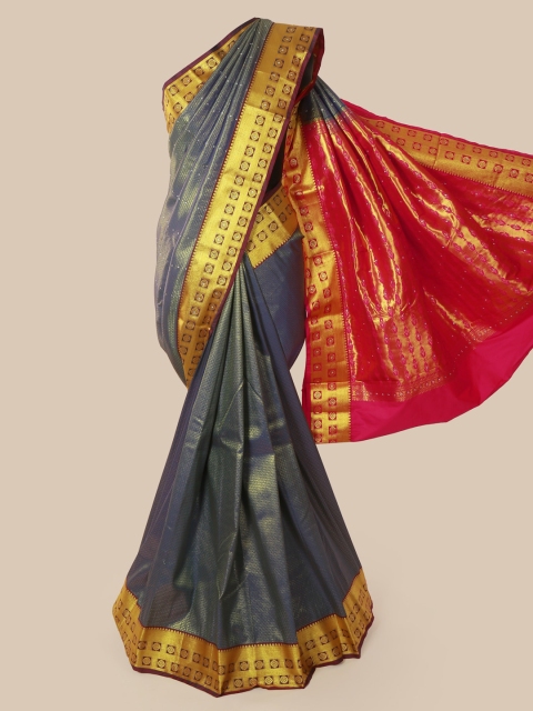 

Pothys Blue Pure Silk Woven Design Kanjeevaram Saree