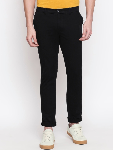 

Basics Men Black Tapered Fit Solid Regular Trousers