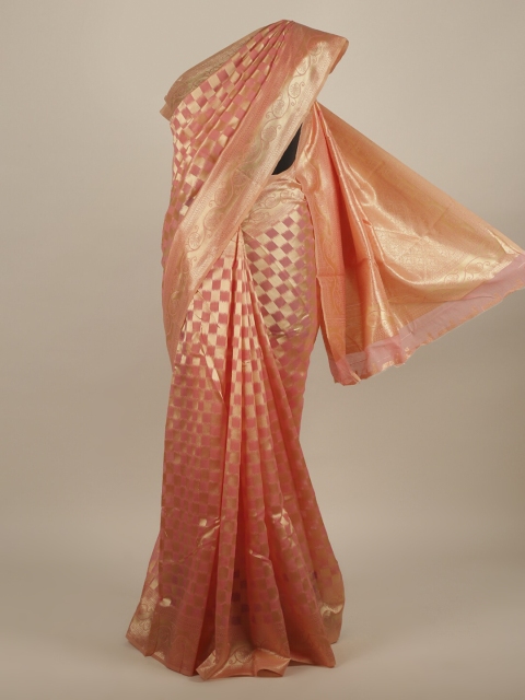 

Pothys Pink Woven Design Jute Silk Saree