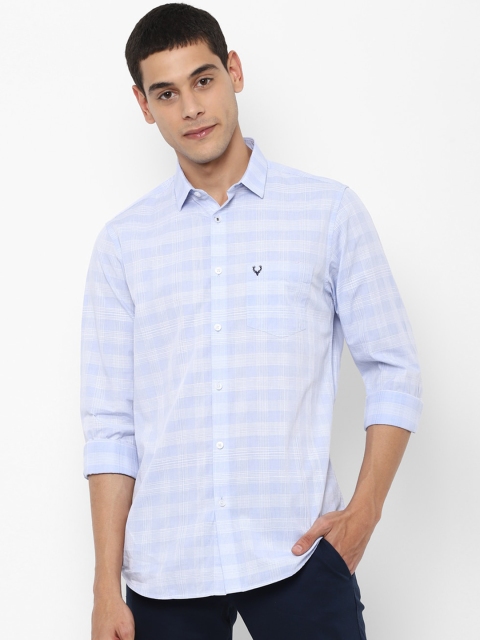 

Allen Solly Men Blue & White Slim Fit Checked Cotton Casual Shirt