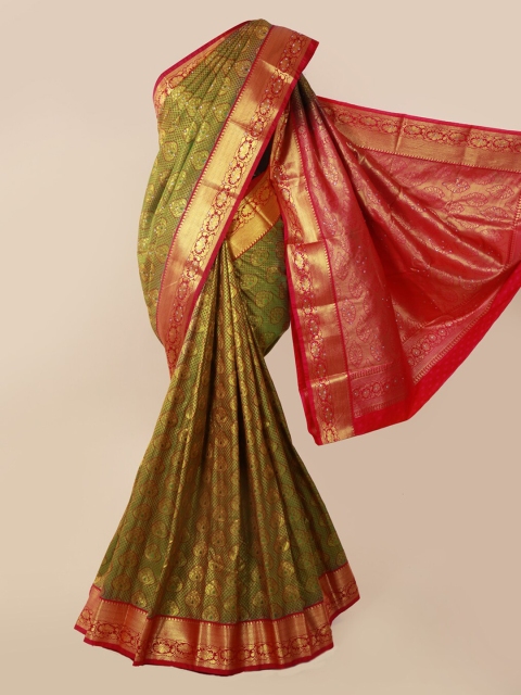 

Pothys Green & Pink Pure Silk Woven Design Kanjeevaram Saree